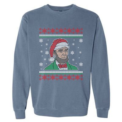 Abe Lincoln Usa President Santa Claus Ugly Christmas Sweater Great Gift Garment-Dyed Sweatshirt