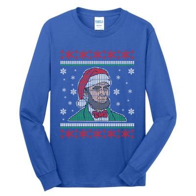 Abe Lincoln Usa President Santa Claus Ugly Christmas Sweater Great Gift Tall Long Sleeve T-Shirt