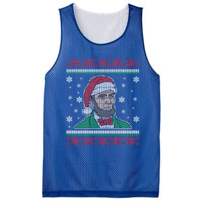 Abe Lincoln Usa President Santa Claus Ugly Christmas Sweater Great Gift Mesh Reversible Basketball Jersey Tank