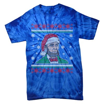 Abe Lincoln Usa President Santa Claus Ugly Christmas Sweater Great Gift Tie-Dye T-Shirt