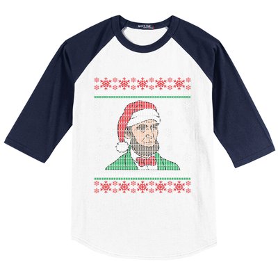 Abe Lincoln Usa President Santa Claus Ugly Christmas Sweater Great Gift Baseball Sleeve Shirt