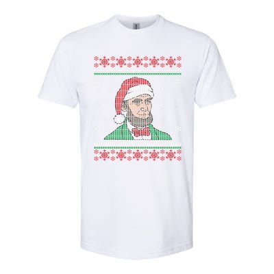 Abe Lincoln Usa President Santa Claus Ugly Christmas Sweater Great Gift Softstyle® CVC T-Shirt