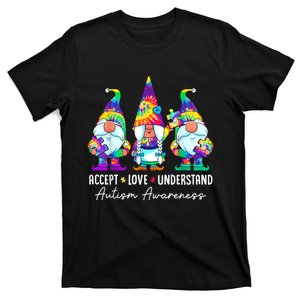 Accept Love Understand Autism Awareness Puzzle Gnome Tie Dye T-Shirt