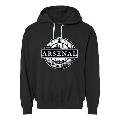 Arsenal London Uk Souvenir Landmark England Garment-Dyed Fleece Hoodie