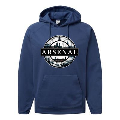 Arsenal London Uk Souvenir Landmark England Performance Fleece Hoodie