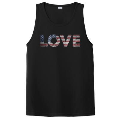 America Love Us Flag Love America Style I Love Usa Funny Gift PosiCharge Competitor Tank