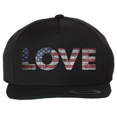 America Love Us Flag Love America Style I Love Usa Funny Gift Wool Snapback Cap