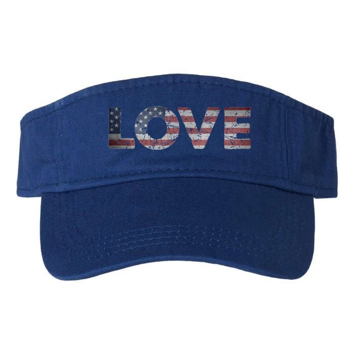 America Love Us Flag Love America Style I Love Usa Funny Gift Valucap Bio-Washed Visor