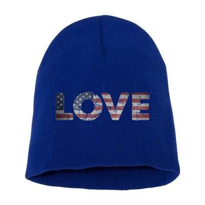 America Love Us Flag Love America Style I Love Usa Funny Gift Short Acrylic Beanie