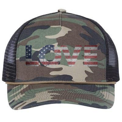 America Love Us Flag Love America Style I Love Usa Funny Gift Retro Rope Trucker Hat Cap