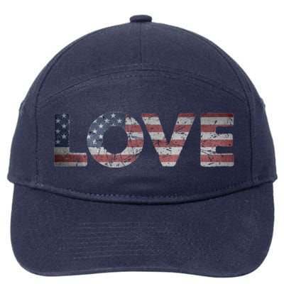 America Love Us Flag Love America Style I Love Usa Funny Gift 7-Panel Snapback Hat