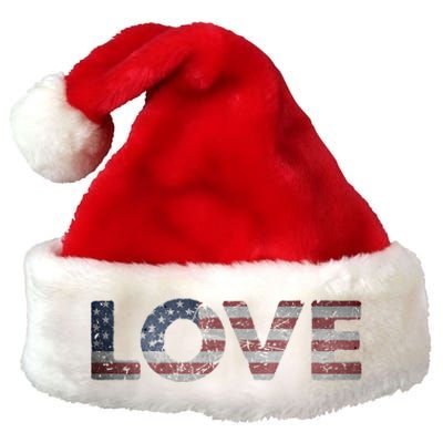 America Love Us Flag Love America Style I Love Usa Funny Gift Premium Christmas Santa Hat