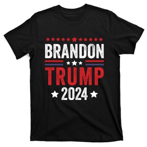 Anti Liberal Us Flag Brandon Trump 2024 T-Shirt