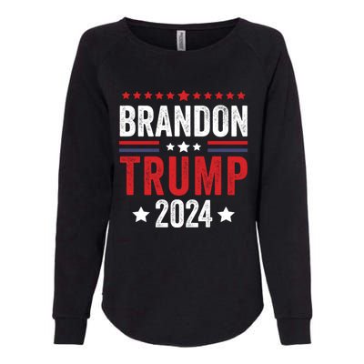 Anti Liberal Us Flag Brandon Trump 2024 Womens California Wash Sweatshirt