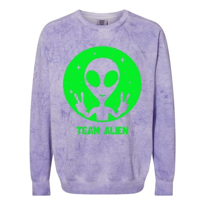 Alien Lover Ufo Abduction Team Alien Colorblast Crewneck Sweatshirt