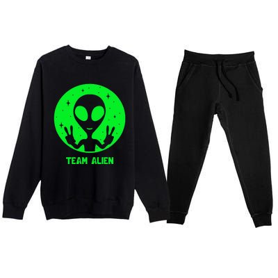 Alien Lover Ufo Abduction Team Alien Premium Crewneck Sweatsuit Set