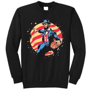 Abraham Lincoln USA Fourth 4th of July Funny Basketball Sweatshirt