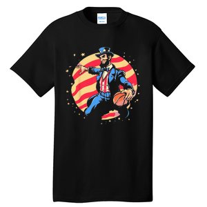 Abraham Lincoln USA Fourth 4th of July Funny Basketball Tall T-Shirt