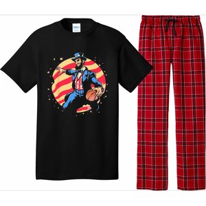 Abraham Lincoln USA Fourth 4th of July Funny Basketball Pajama Set