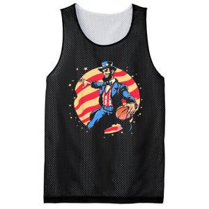 Abraham Lincoln USA Fourth 4th of July Funny Basketball Mesh Reversible Basketball Jersey Tank