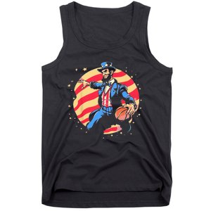 Abraham Lincoln USA Fourth 4th of July Funny Basketball Tank Top