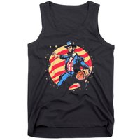 Abraham Lincoln USA Fourth 4th of July Funny Basketball Tank Top