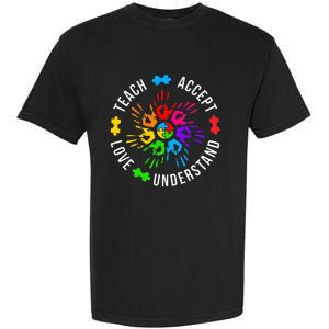 Accept Love Understand Teacher Autism Awareness Garment-Dyed Heavyweight T-Shirt