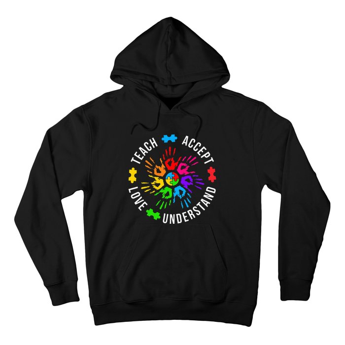 Accept Love Understand Teacher Autism Awareness Hoodie