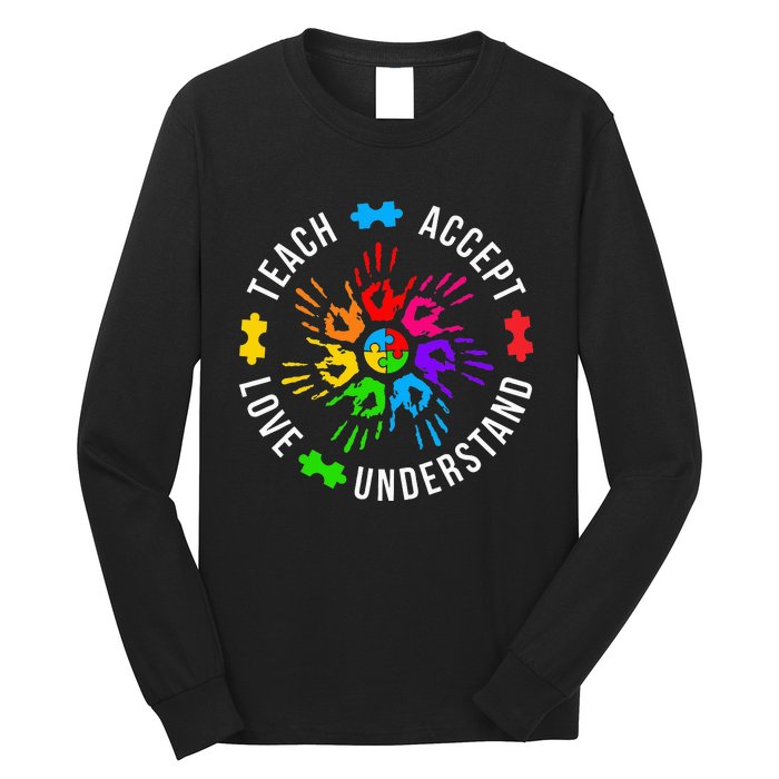 Accept Love Understand Teacher Autism Awareness Long Sleeve Shirt