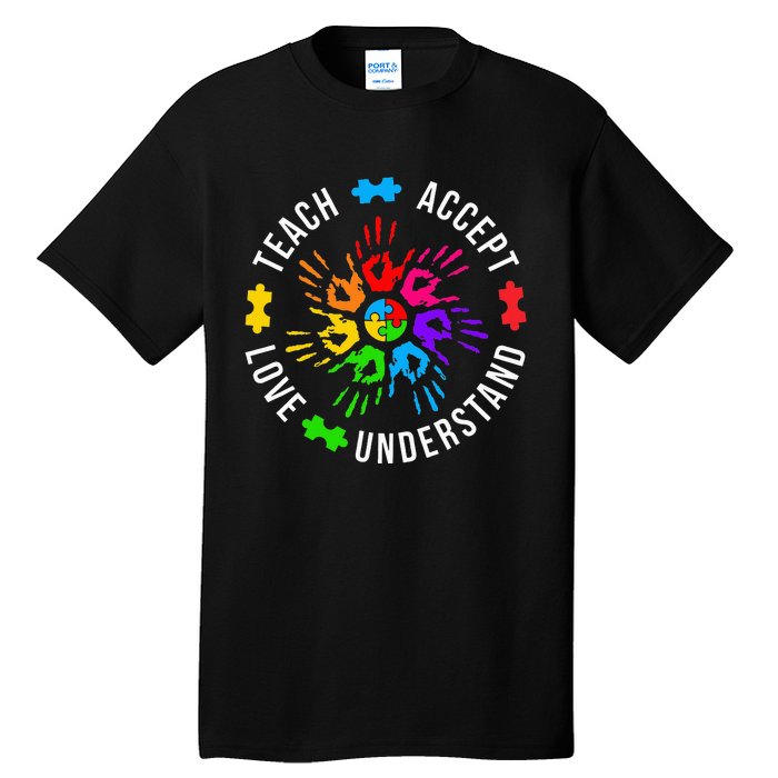 Accept Love Understand Teacher Autism Awareness Tall T-Shirt