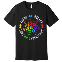 Accept Love Understand Teacher Autism Awareness Premium T-Shirt