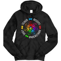 Accept Love Understand Teacher Autism Awareness Tie Dye Hoodie