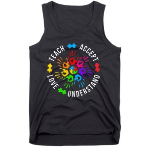 Accept Love Understand Teacher Autism Awareness Tank Top