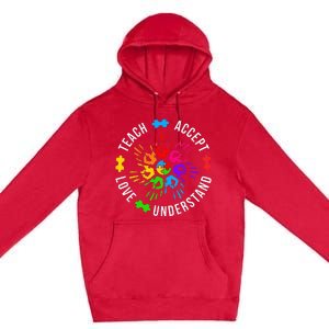 Accept Love Understand Teacher Autism Awareness Premium Pullover Hoodie