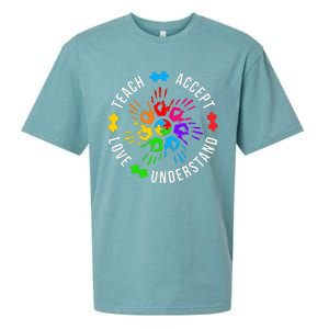 Accept Love Understand Teacher Autism Awareness Sueded Cloud Jersey T-Shirt