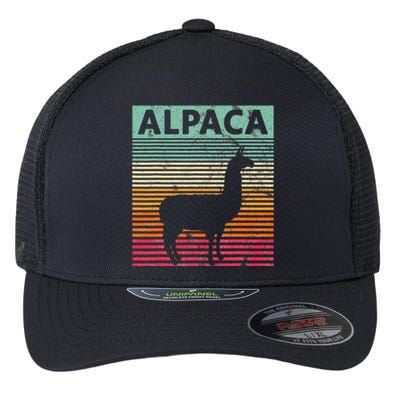 Alpaca Lover Vintrage Retro Llama Flexfit Unipanel Trucker Cap