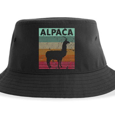 Alpaca Lover Vintrage Retro Llama Sustainable Bucket Hat