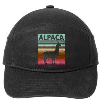 Alpaca Lover Vintrage Retro Llama 7-Panel Snapback Hat