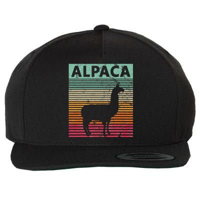 Alpaca Lover Vintrage Retro Llama Wool Snapback Cap