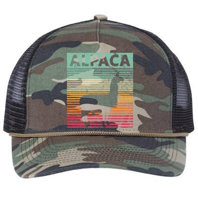 Alpaca Lover Vintrage Retro Llama Retro Rope Trucker Hat Cap