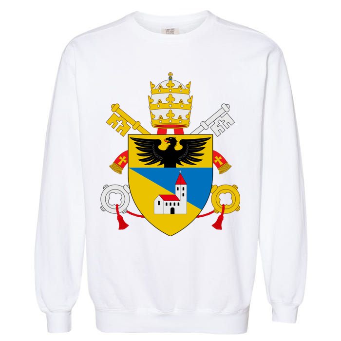 Amoris Laetitia Vatican City Coat Of Arms Of Pope Francis Papal Coats Of Arms U Garment-Dyed Sweatshirt