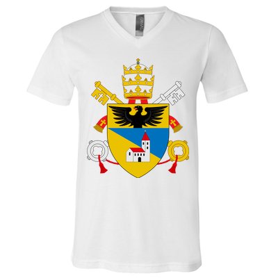 Amoris Laetitia Vatican City Coat Of Arms Of Pope Francis Papal Coats Of Arms U V-Neck T-Shirt