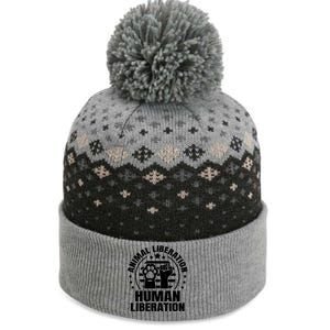 Animal Liberation Vegeterian Vegan Cute Gift The Baniff Cuffed Pom Beanie