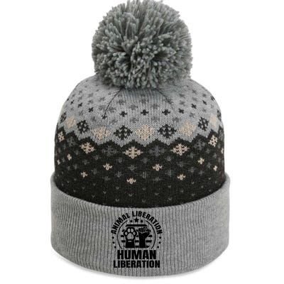 Animal Liberation Vegeterian Vegan Cute Gift The Baniff Cuffed Pom Beanie