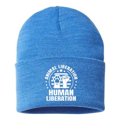 Animal Liberation Vegeterian Vegan Cute Gift Sustainable Knit Beanie