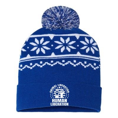 Animal Liberation Vegeterian Vegan Cute Gift USA-Made Snowflake Beanie