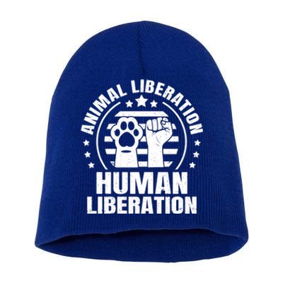 Animal Liberation Vegeterian Vegan Cute Gift Short Acrylic Beanie