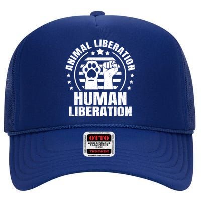 Animal Liberation Vegeterian Vegan Cute Gift High Crown Mesh Back Trucker Hat