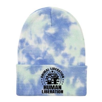 Animal Liberation Vegeterian Vegan Cute Gift Tie Dye 12in Knit Beanie