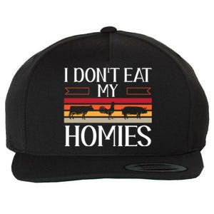 Animal Love Vegetarian Vegan I Don't Eat My Homies Gift Wool Snapback Cap